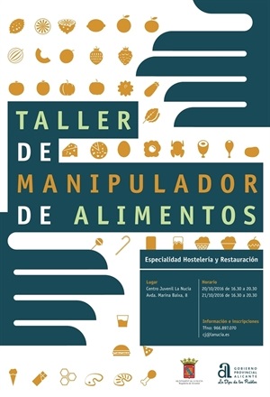 Cartel Taller de Manipulador de Alimentos en La Nucía