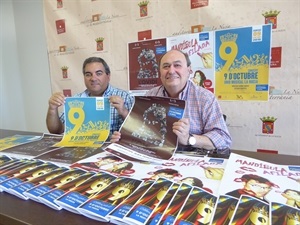 Juan José Ivorra, pte. Unió Musical La Nucia y Pedro Lloret, concejal de Cultura, en la presentación de los actos del "9 d'octubre de La Nucía"