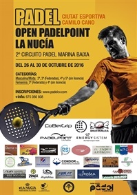 La Nucia Cartel Open Padel oct 2016