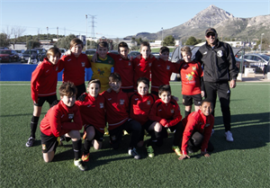 El Alevín C del CF La Nucía perdió su encuentro ante el Ciudad Benidorm en los últimos minutos