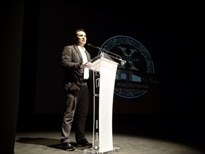 Bernabé Cano, alcalde de La Nucía, durante su discurso