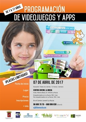 Cartel del Curso de Programación de Apps y videojuegos del Centre Juvenil