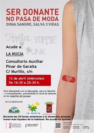 Cartel de la Donación de Sangre del mes de abril