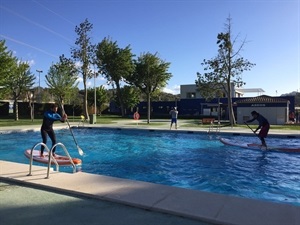 Por la tarde trabajaron en la Piscina Exterior de la Ciutat Esportiva