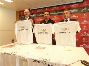 Presentación Oficial del "Día Olímpico 2017" con Ricardo Leiva, Dtor  Deportes COE, Juan Miguel Gómez, director Proyectos Fund. Trinidad Alfonso y Bernabé Cano, alcalde de La Nucía.