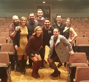 Tras la Gala, los Magos junto a las concejalas de Juventud, María Jesús Jumilla, de Comercio, Eva Naranjo, e Igualdad, Gema Márquez