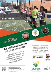 La Nucia Cartel Padel Curso Monitor 2018