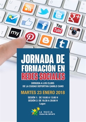 Cartel de Jornada de Redes Sociales para Clubs Deportivos