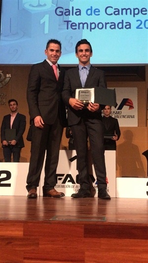 Carlos Saval en la Gala de Campeones de la Federación de Automovilismo de la Comunidad Valenciana