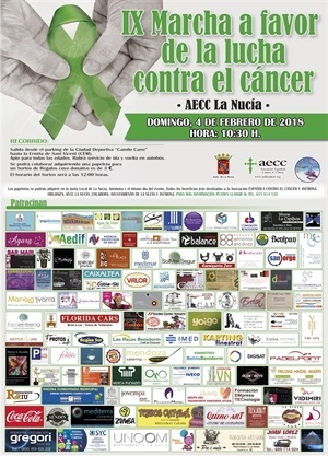 Cartel de la IX Marcha Solidaria contra el Cáncer de La Nucía