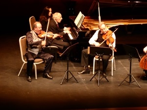 Bruno Canino, Joaquín Palomares, Herwig Coryn y Duccio Beluffi, el pasado sábado en l'Auditori de La Nucía