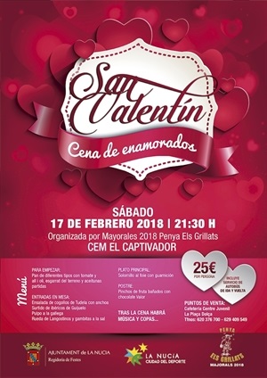 Cartel de la Cena de San Valentín 2018