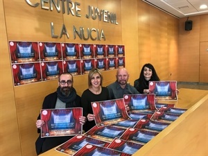 Lorena Cortés, jefa de producción, Dani Mayor, guionista y dramaturgo, José Luís Lago, actor  y director y Mª Jesús Jumilla, concejala de Juventud.