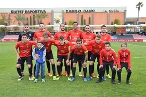 Alieación del C.F. La Nucía ayer ante el Almazora