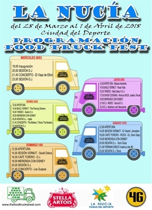 Programación Musical de este Festival de Food Trucks