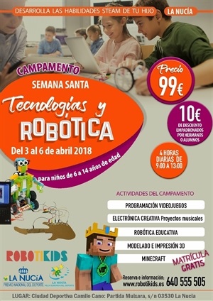 Cartel del Campamento de Robótica de La Nucía