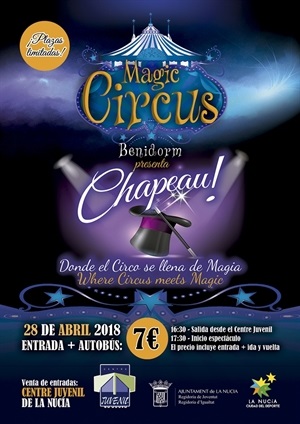 Cartel de la salida al Benidorm Circus desde La Nucía