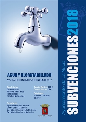 Cartel de la Subvención del Agua 2018