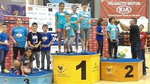 Podium en categoría Bytebot, donde La Nucía quedó segundo