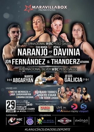 Cartel de la "Velada Internacional" de Boxeo