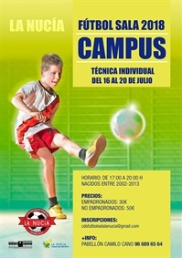 La Nucia Cartel Campus futbol Sala 2018