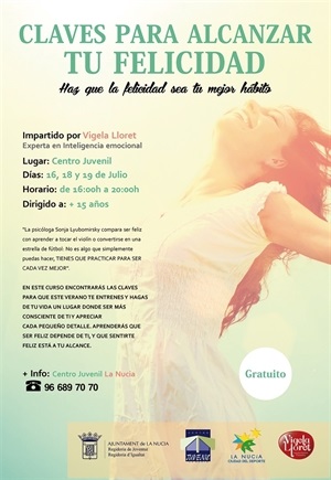 Cartel del curso "Claves para Alcanzar tu Felicidad. Haz que la felicidad sea tu mejor hábito"