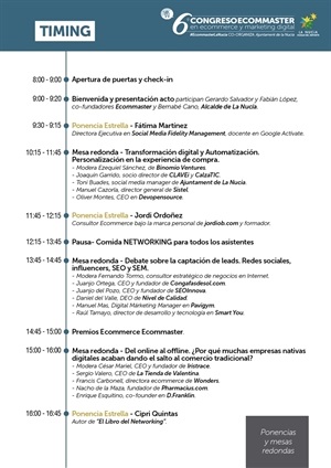 Programa del congreso Ecommaster de La Nucía