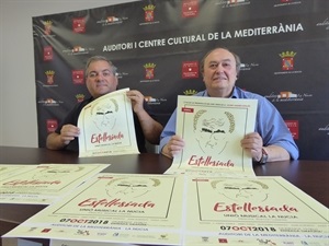 Juanjo Ivorra, pte. Unió Musical La Nucía y Pedro Lloret, concejal de Cultura de La Nucía, en la presentació del concierto