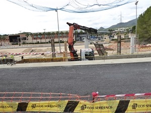 Obras de la grada del Estadio de Atletismo