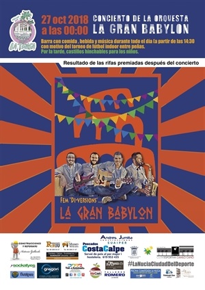 Cartel de la actuación de la Orquesta Gran Babylon