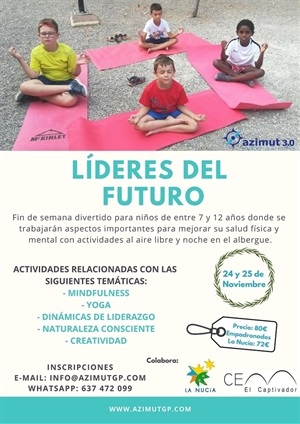 Cartel del curso "lideres del futuro" que se desarrollará en el CEM el Captivador