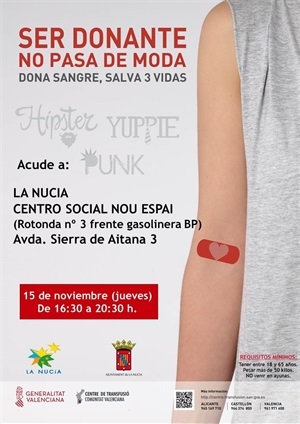 Cartel de la donación de sangre de noviembre