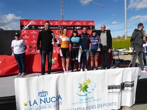 Pódium femenino en la #MarchaLaNucia2018 con 1ª Alicia Margalejo, 2ª Aida Parra y 3ª Amparo Chapa.