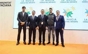 El Nacional de Atletismo fue anunciado por el atleta Pablo Torrijos, Rául Chapado (pte.RFEA), César Sánchez, pte. Diputación, Bernabé Cano, alcalde de La Nucía y el diputado Juanjo Castelló