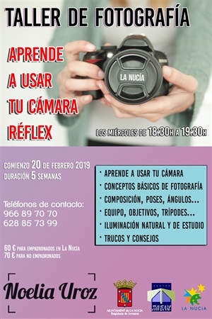 El Taller de fotografía tendrá 5 horas de duración y se impartirá en el Centre Juvenil