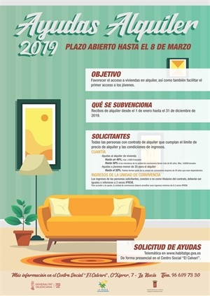 Cartel de las Ayudas al Alquiler 2019