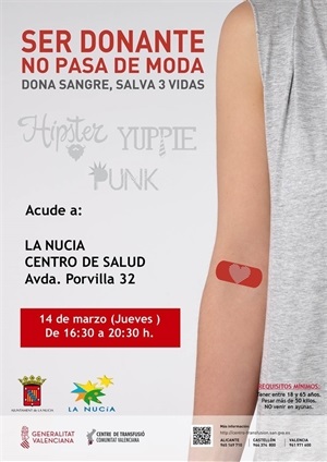 La Donación de Sangre será mañana jueves 14 de marzo