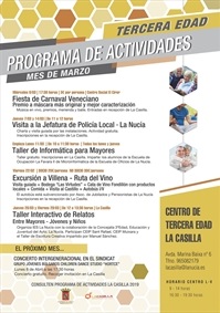 La Nucia Casilla Cartel Actividades Marzo 2019