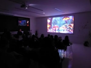 La  primera proyección fue un documental sobre naturaleza