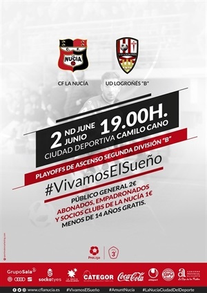 Cartel de las entradas para el partido ante el Logroñés B