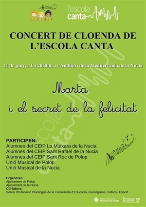 Cartel del Concierto de Clausura de l´Escola Canta