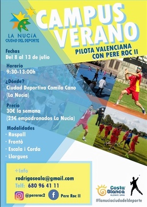 Cartel Campus Pilota Valenciana de La Nucía