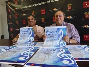 Juan José Ivorra, pte. Unió Musical La Nucía y Pedro Lloret, concejal de Cultura de La Nucía