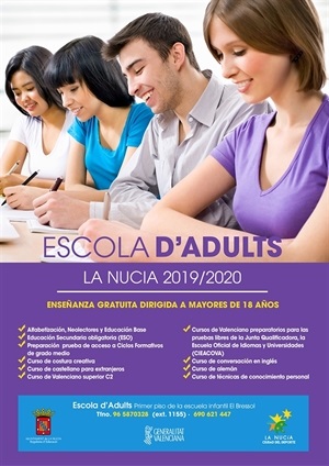 Un año más la Escuela de Adultos presenta sus cursos para el 2019-2020