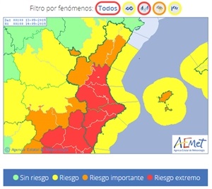 La Nucía continúa en preemergencia nivel rojo por fuertes lluvias mañana viernes