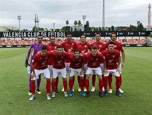 Alineación de C.F. La Nucía ante el Valencia Mestalla