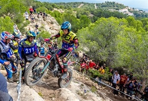 Grabriel Marcelli en una zona del Mundial de trial de La Nucía