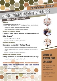 La Nucia cartel programacion 3 edad octubre 2019