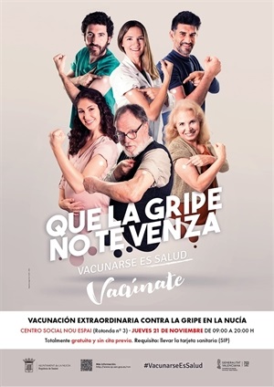 Cartel de la vacunación extraordinaria contra la gripe