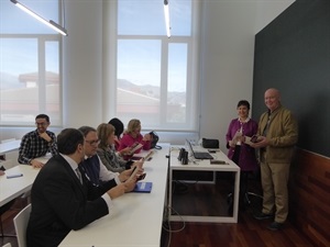 Vicent Martines, dtor. de la Seu Universitària de La Nucía y María Paz López coordinadora del Simposio en la inauguración